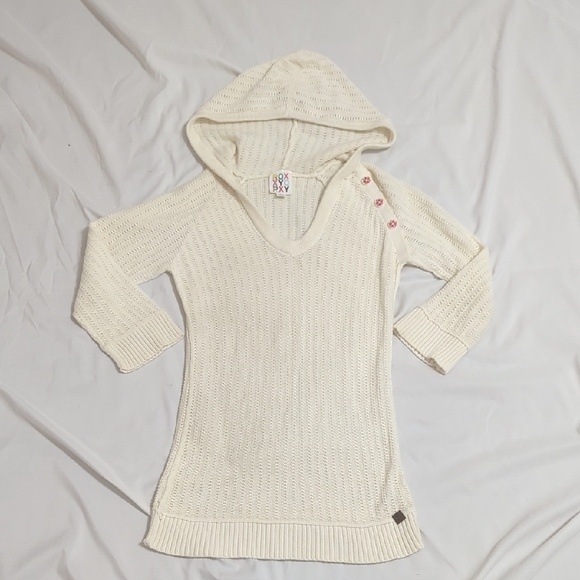 Roxy Sweaters - Roxy Hooded Sweater, Color Cream, Size L